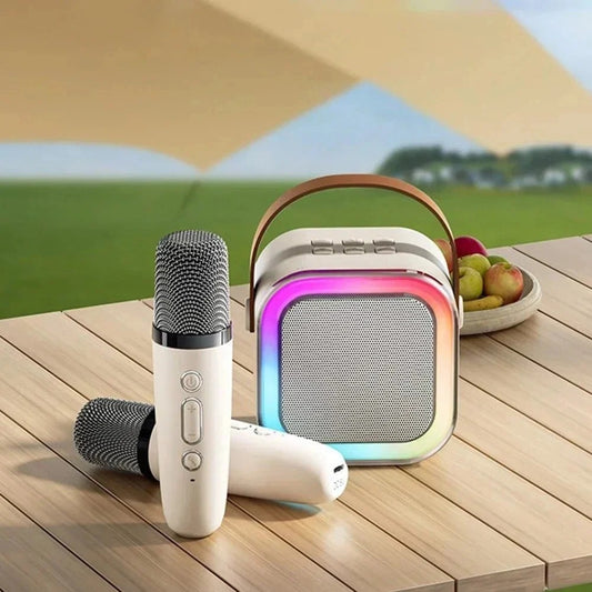 Mini karaokesæt til børn med 2 trådløse mikrofoner