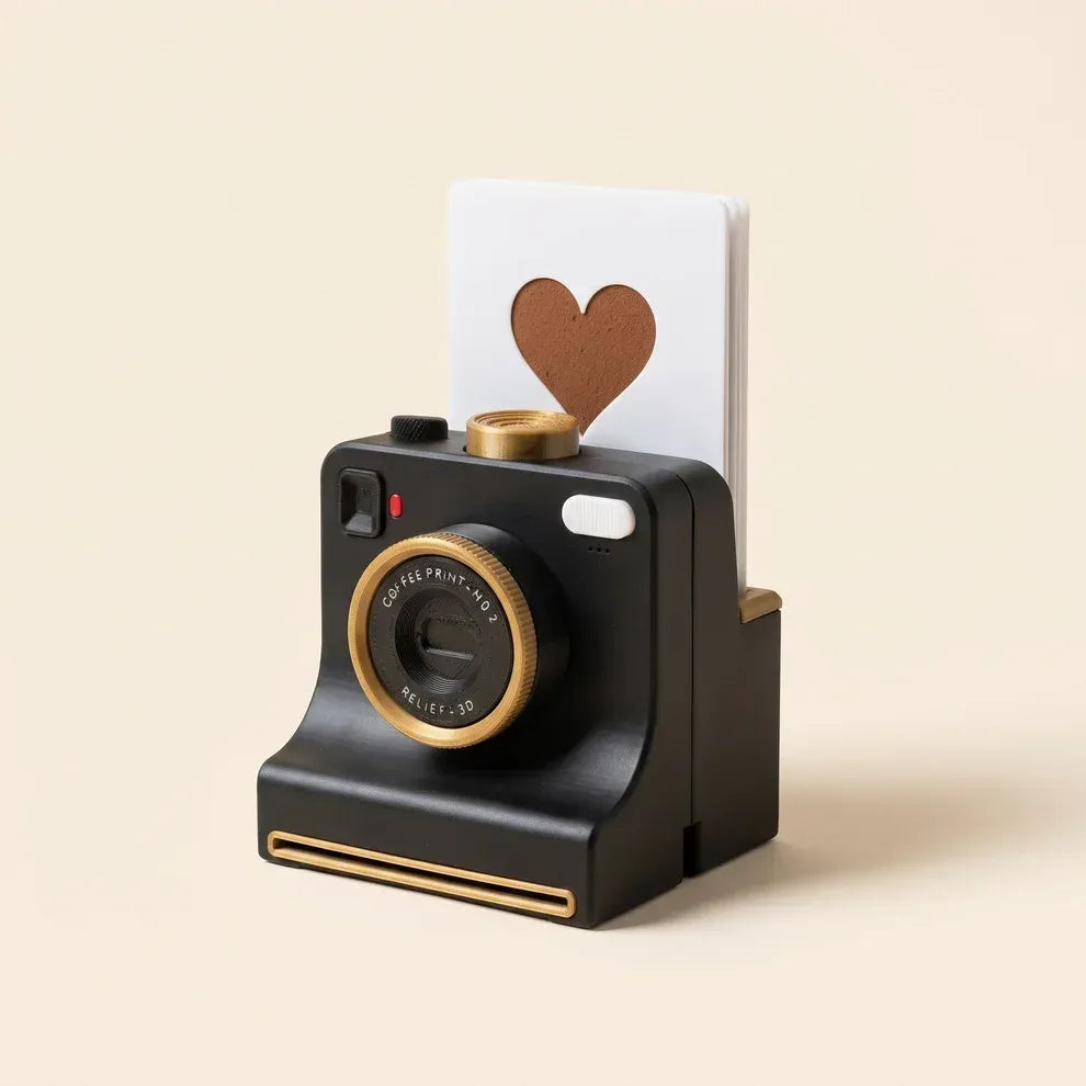 Retro Coffee Art Camera mekanisk latte skabelonprinter