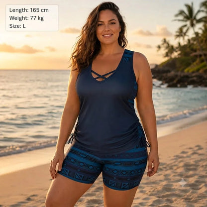 BohoBelle tankini med højtaljede badeshorts