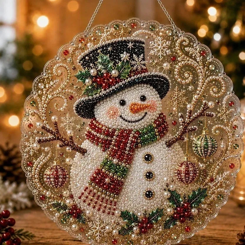 DIY-diamantkunst juleophæng med perler