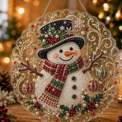 DIY-diamantkunst juleophæng med perler