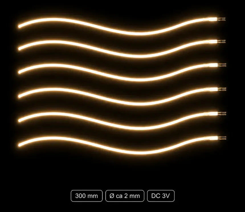 LumiNoodles fleksible LED-filamenter der kan klippes til