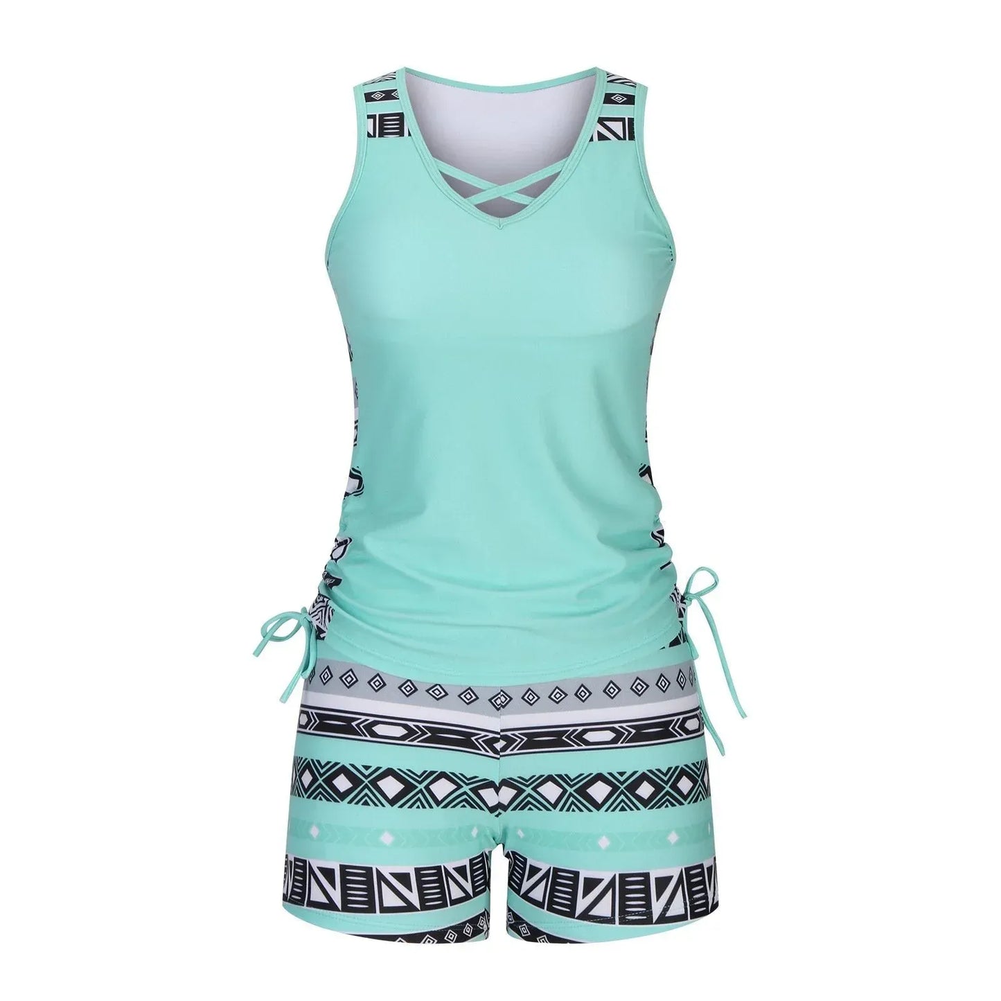 BohoBelle tankini med højtaljede badeshorts