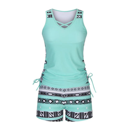 BohoBelle tankini med højtaljede badeshorts