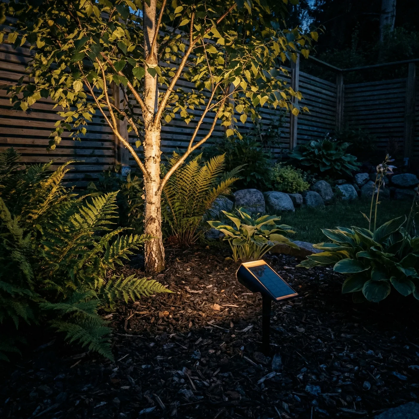 Solcellelampe til haven