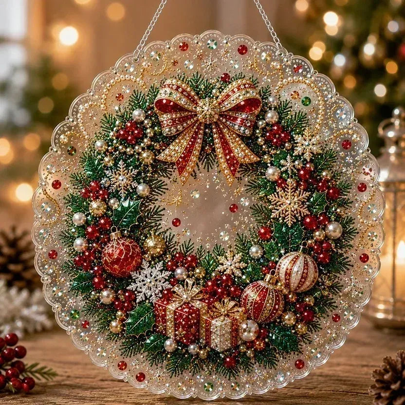 DIY-diamantkunst juleophæng med perler