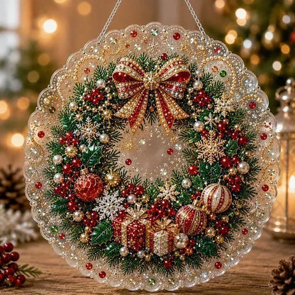 DIY-diamantkunst juleophæng med perler