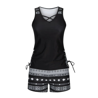 BohoBelle tankini med højtaljede badeshorts