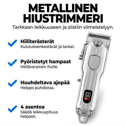 Professionel hårtrimmer med kulstofstålsklinger