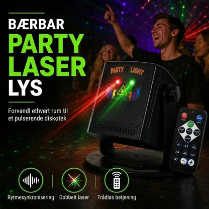 Genopladelig laserfestlampe med fjernbetjening