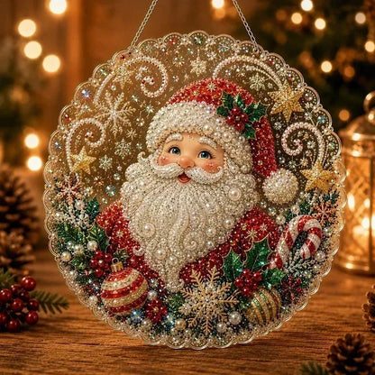 DIY-diamantkunst juleophæng med perler