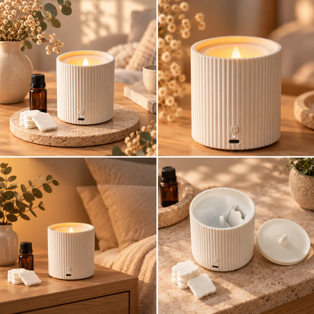Genopladelig duftspreder med LED-belysning