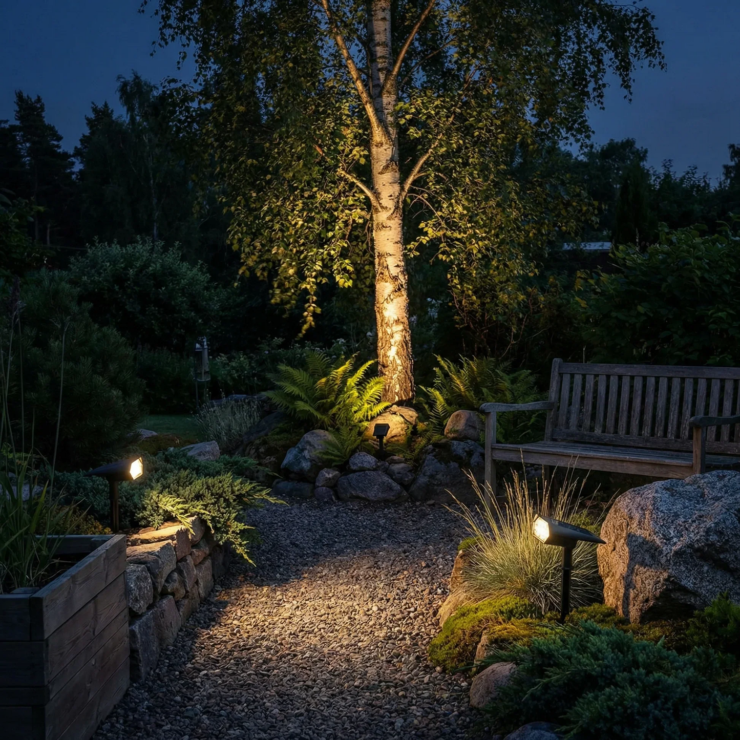 Solcellelampe til haven