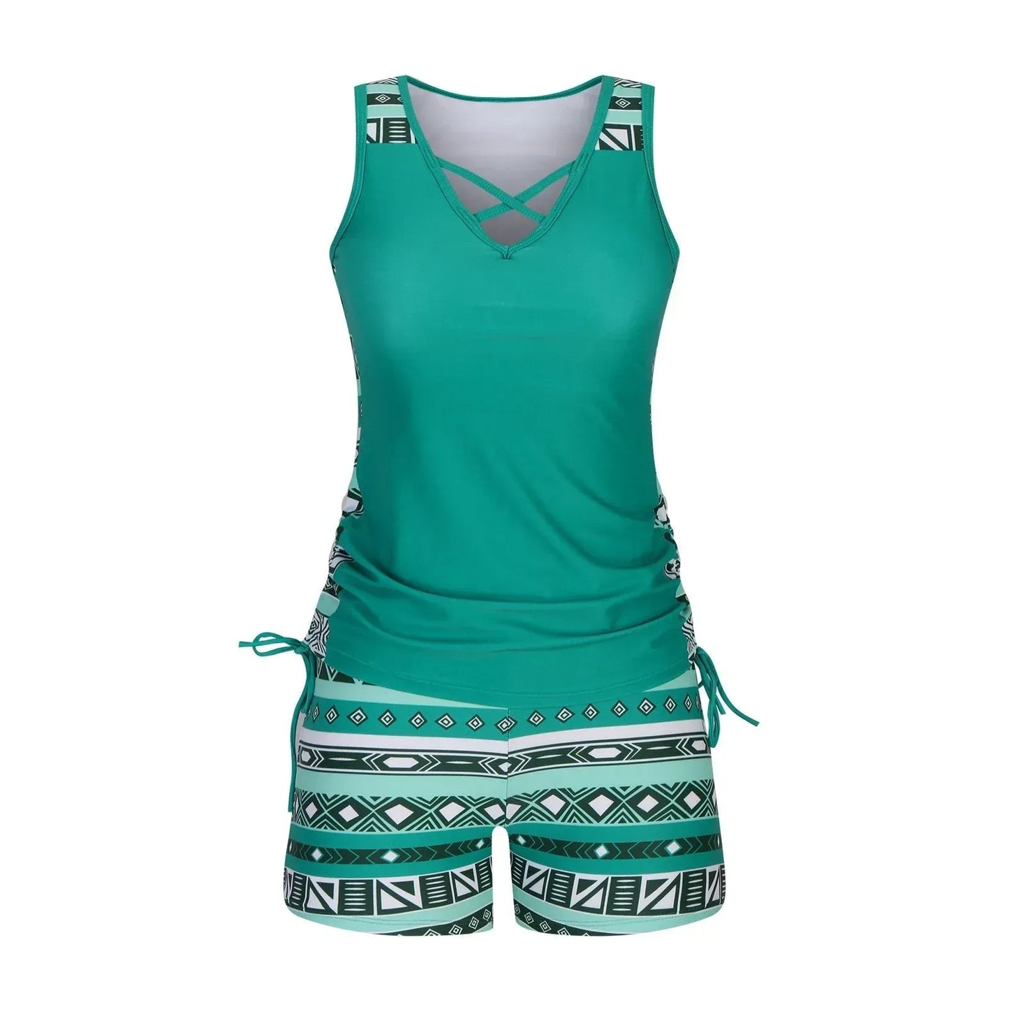 BohoBelle tankini med højtaljede badeshorts
