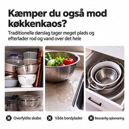 3-delt sammenklappeligt dørslagssæt med afdrypningsbakke