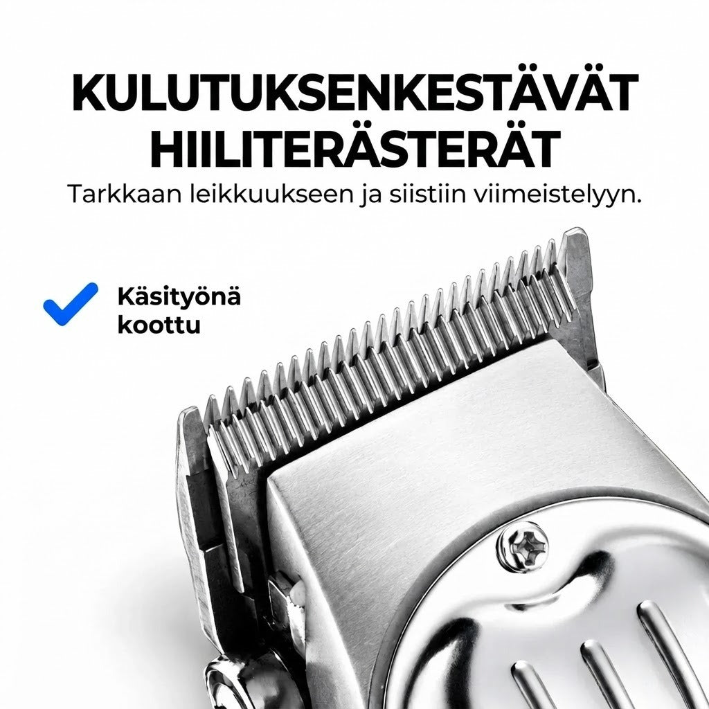 Professionel hårtrimmer med kulstofstålsklinger
