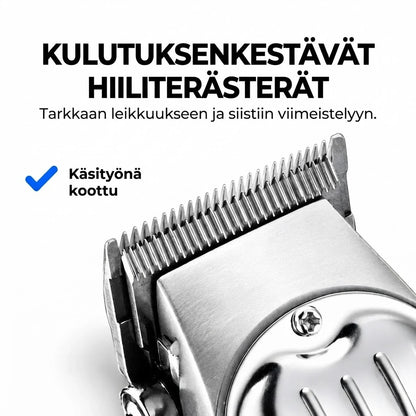 Professionel hårtrimmer med kulstofstålsklinger
