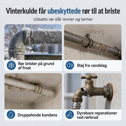 Selvklæbende rørisolering mod frost i udendørs vandrør