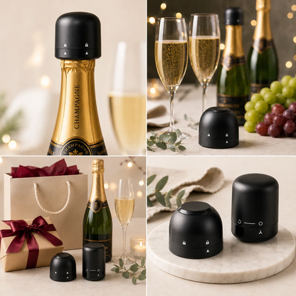 Flaskepropper til vin og champagne sæt med 4 stk.