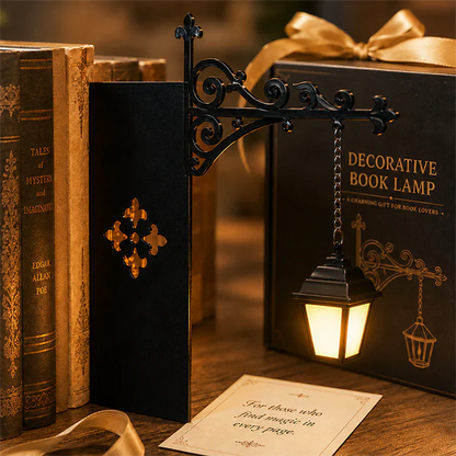 Miniature retro gadelampe bogstøtte med belysning