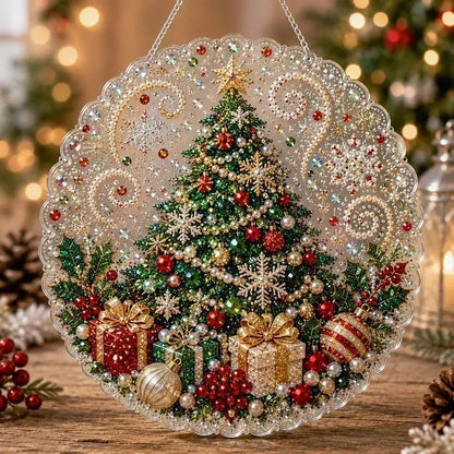 DIY-diamantkunst juleophæng med perler
