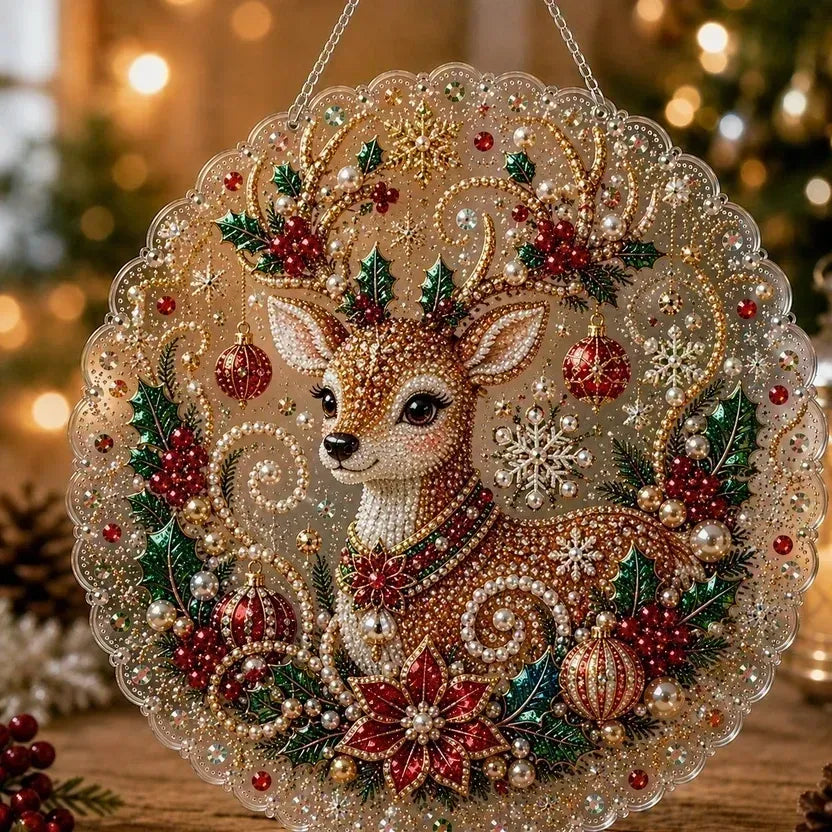 DIY-diamantkunst juleophæng med perler
